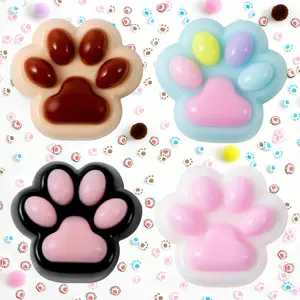 4 Pcs Taba Paw Squeeze Toys, Colorful Mochi Fufu Squishy Toys, Cat Paw Taba Fidget Toys for Party Favors, Easter Gifts for Adults Kids