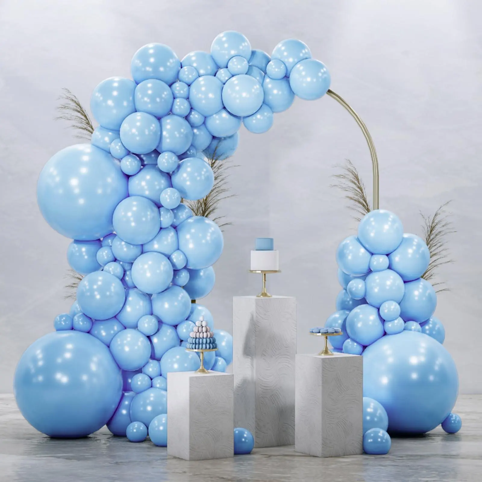 PartyWoo Light Blue Balloons 128pcs Different Sizes of 18 12 10 5 Inch Baby Pastel Sky Aqua Blue Balloon Arch Kit Garland for Birthday Gender Reveal Baby Shower Graduation Party Decorations Blue-Y4