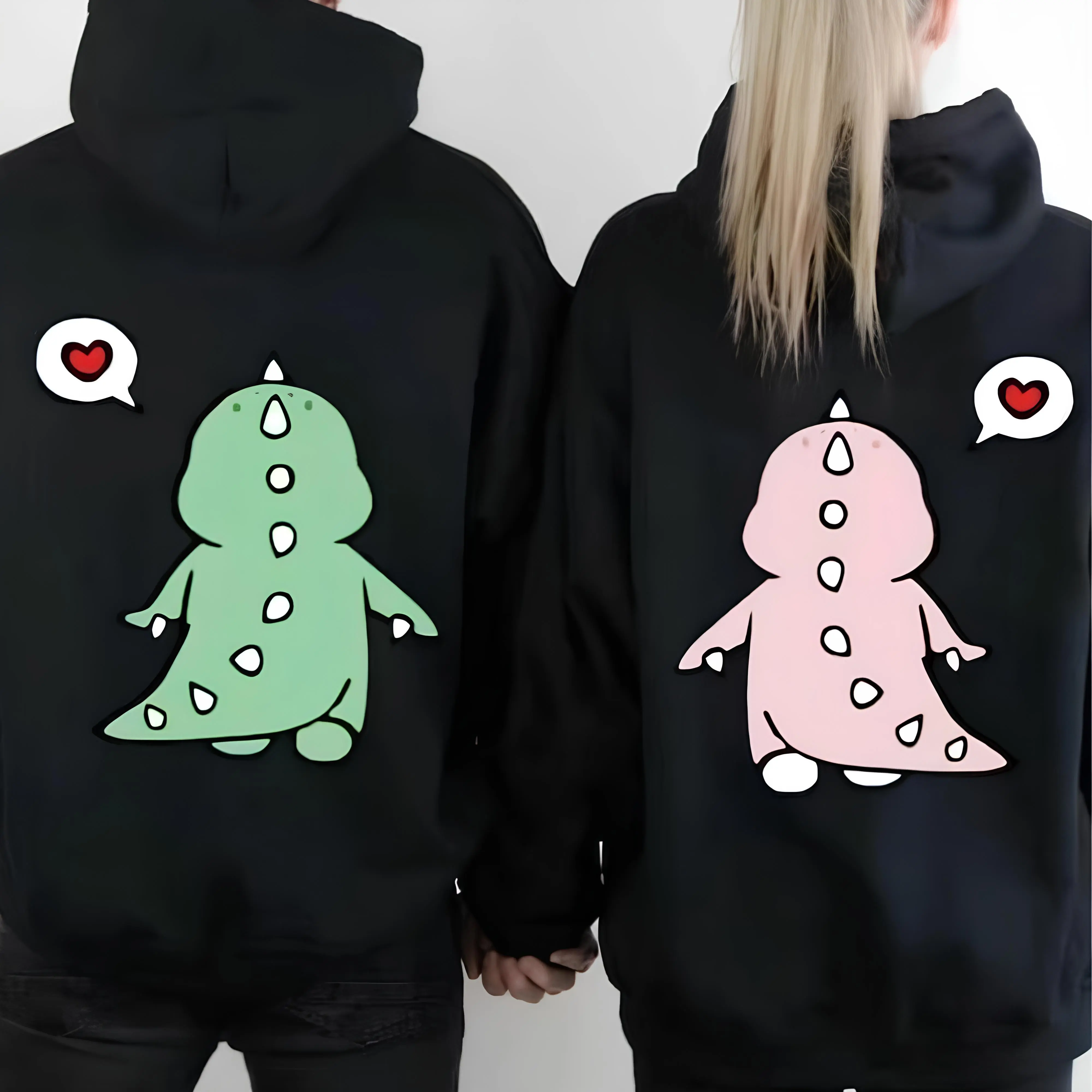 Dinosaur Graphic Pullover Hoodie, Cotton Blend Sweatshirts for Couples, Casual Streetwear Longsleeves, Funny Gifts for Boyfriend, Menswear Womenswear, Tops, Cute, Animals, Outfits, Soft, Clothes, Party, Chic, Guys Gifts, Boyfriend Gifts