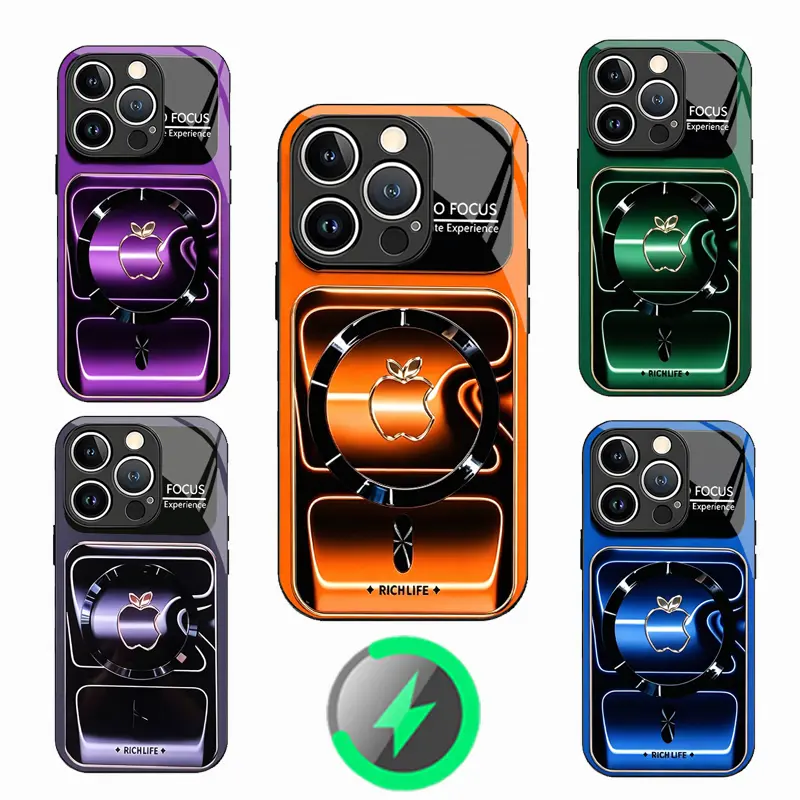 Luxury Aesthetic Magnetic Tempered Glass Phone Case with Customized A-Z 26 Letters Pattern, Full Camera Lens Protection, Shockproof Anti-Drop Hard Cover, Wireless Accessories Compatible with iPhone 12-17 Pro Max, 16 Plus
