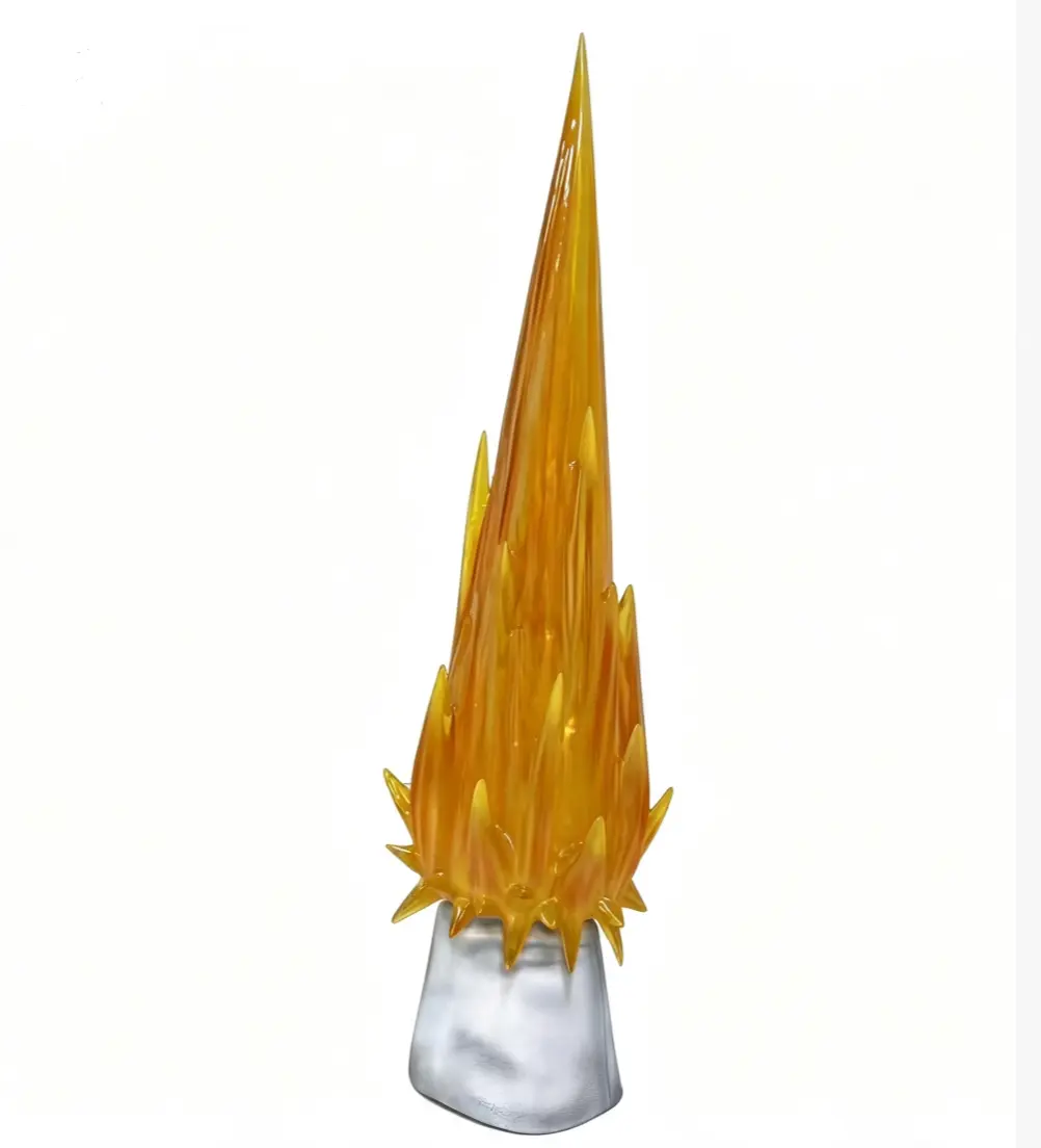 V-Yellow Transparent Spiky Resin Ornament