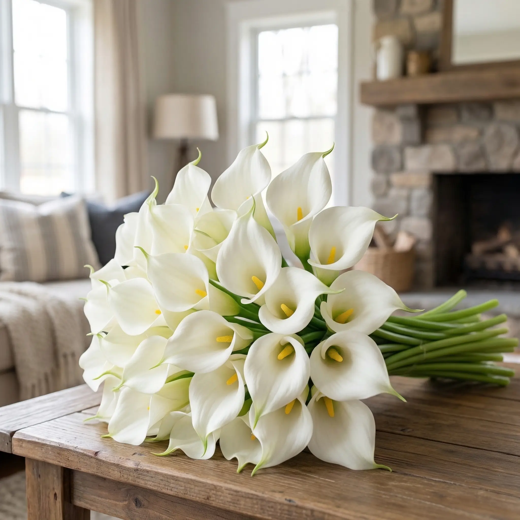 20PCS Bendable Plastic Calla Lilies Flowers - Realistic Faux Silk Floral Decor for Home, Wedding Vase Centerpieces, Office Ornaments & Bridal Gift