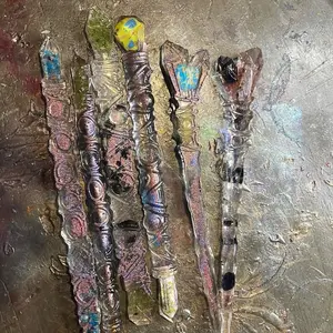 Chrystal 3D Wands Assorted Colors with Intricate Designs and Sparkling Crystals for Enchanting Decor Perfect for Festive Settings