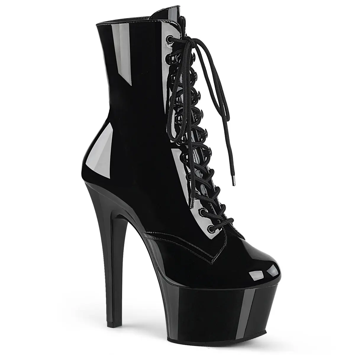 Pleaser Aspire-1020 Women's Chic Lace-Up Platform Ankle Boots, 6" Stiletto High Heel with Inside Zip