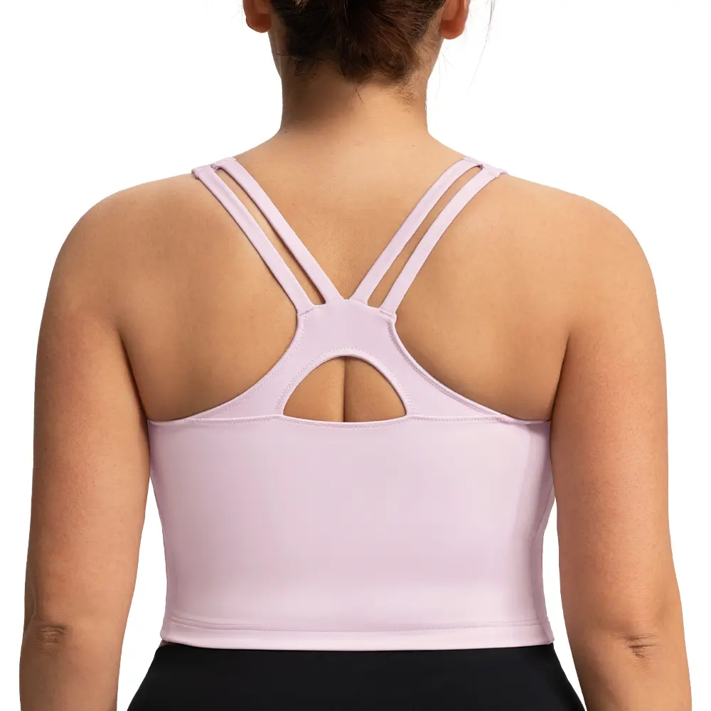 HSIA Women's AirBalance Wireless Lightly Padded Medium Support Breathable Cup Sports Bra - Workout Bras, Criss Cross Back Crop Top or Racerback Longline Tank Top, All Seasons (Sizes 32D-40DDD)