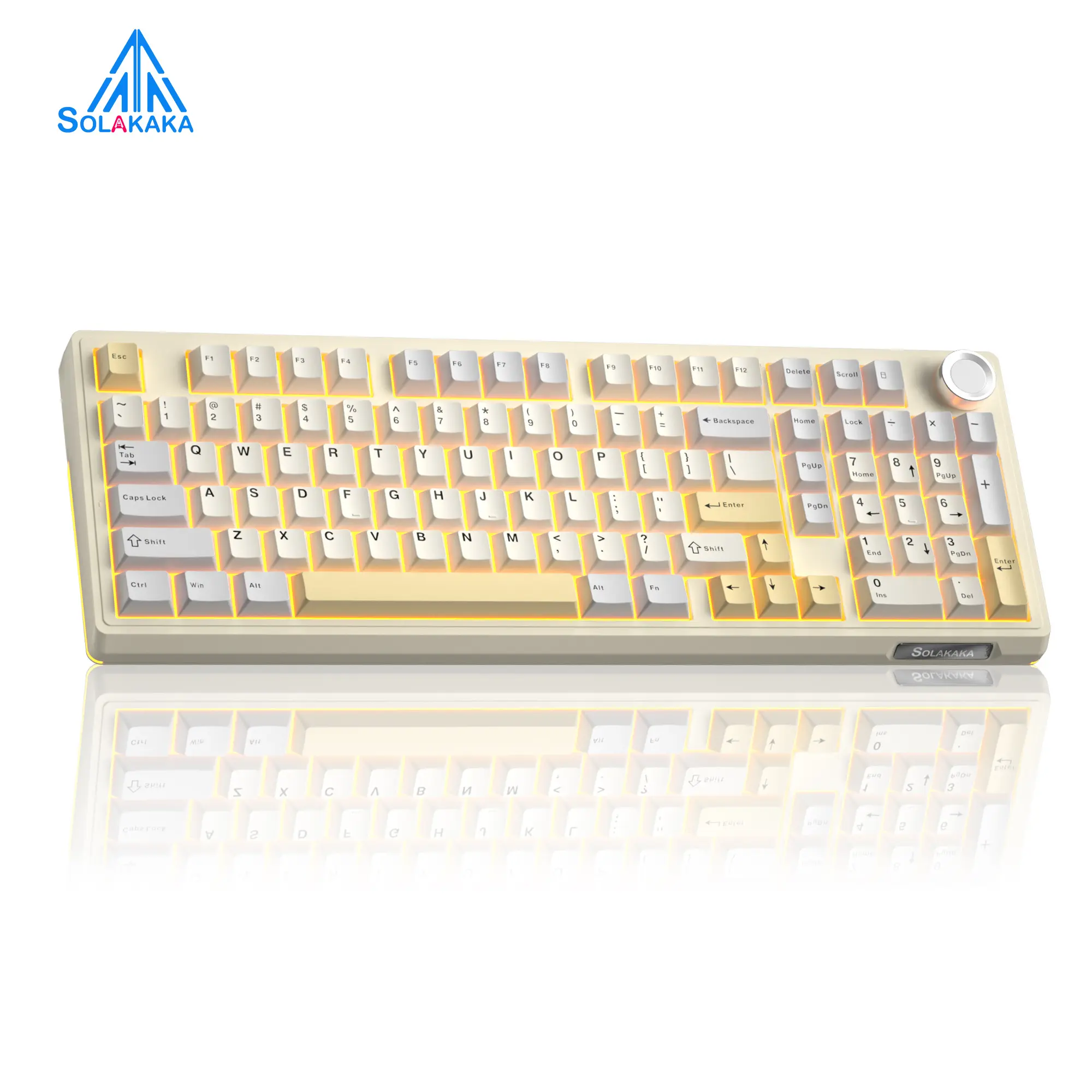 SOLAKAKA KI99 Pro 96% Silent Gaming Custom Mechanical Wireless Keyboard - RGB Backlit, Tri-Mode Bluetooth, Hot-Swappable Customizable Switches, Gasket Structure, Creamy Beige White for PC, Laptop, Custom Keyboard, Silent Mechanical Keyboard