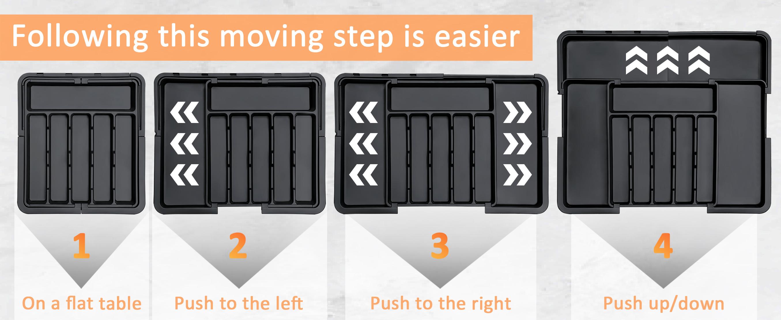 【SUHOPE】【Holiday Deal】Silverware Organizer Expandable Kitchen Utensil Drawer Organizer with 9 Compartment Large Cutlery Organizer Tray for Forks Knives 13" - 22"W ,14.5" - 19"L