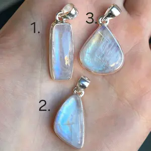 Rainbow Moonstone Pendant Sterling Silver