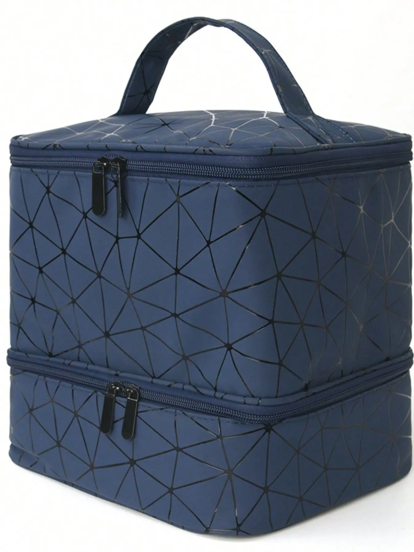 Double Layer High-End Makeup Bag, Travel Cosmetic Bag, Large Capacity Portable Washbag, Nail Polish Storage, Separated Compartments, Travel & Daily Use, Cosmetic Pouch, Makeup Organizer Pouch, Cosmetic Travel Bags, Travel Beauty Bag, Elevated Beauty Bag