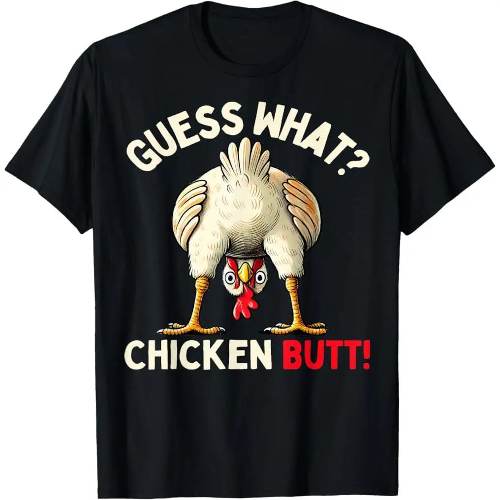 100% Premium Cotton Funny Chicken Graphic Sports Top - Hiking, Light Outdoor Wear for Men, Women, Kids Chicken Butt Tee
