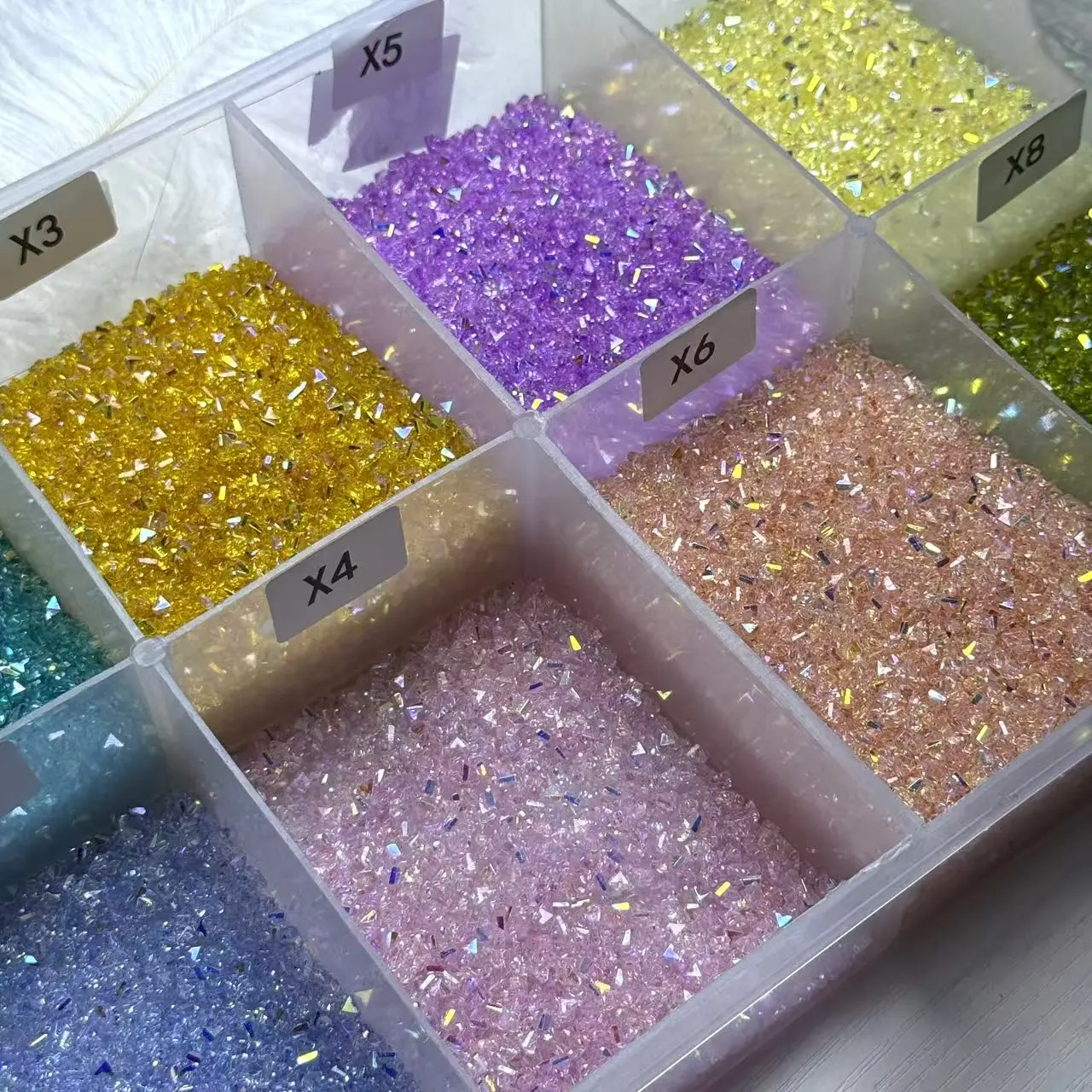 【X1-17】4mm Electroplated Triangle Heart Glass Beads 30ml