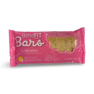 Celebration Birthday Cake BeneFit Bars School Snacks, 2.5 Oz, Pack of 12