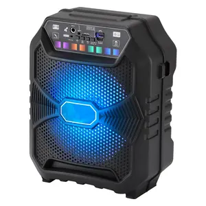 Portable 8" Bluetooth Speaker Wireless Rechargeable Stereo SoundBox LED Party Lights MP3 Music FM Radio USB TF AUX Input