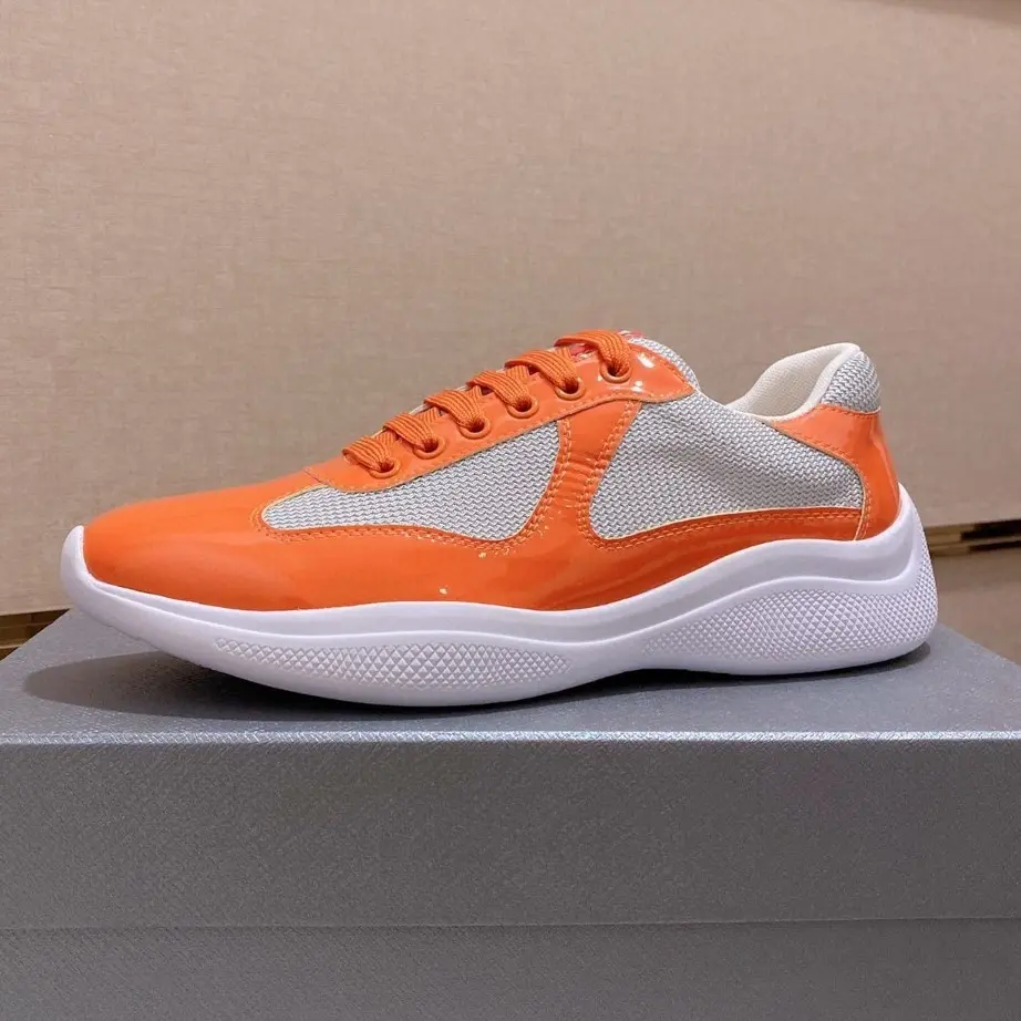 Unisex Classic America's Cup Trainers (Sizes 35-47) - Designer Genuine Patent Leather, Gray/White Mesh Surface, Multiple Colors, Casual Wear Flat Shoes, Genuine Leather,stylish,waterproof,toe,breathable,,cowgirl,winter,long,everyday,cute