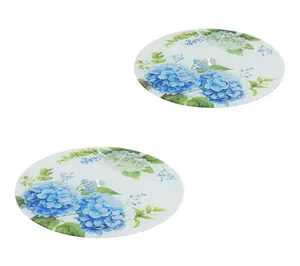 Temp-tations Set of (2) 12" & 14" Glass Lazy Susans