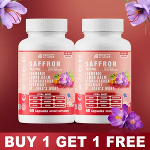 VYXION Saffron 18-IN-1 Supplement, Saffron Extract with Turmeric & Ashwagandha for Mental Clarity, Focus & Stress Support, Boost Energy & Mood, Support Eye Health - 60 Capsules