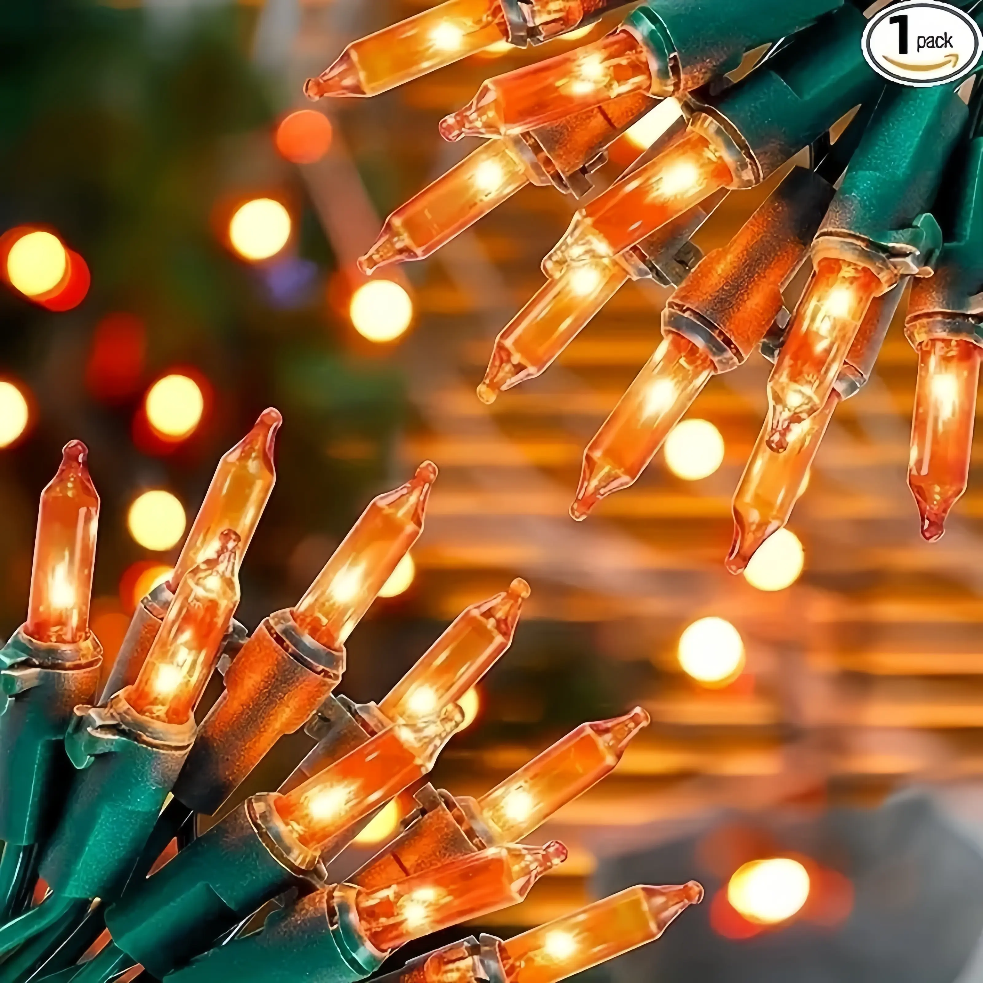 100 LED Halloween Mini String Lights, 33 Feet in Length, Orange, Orange and Purple Mixed Decorative Lights, Plug Powered, Great for Haunted House Parties, Holiday Windows and Indoor Atmosphere Decorations