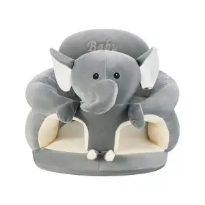 Baby Sit up Chair Cute Cartoon Animals Plush Toddler Sofa Chair Baby Support Floor Seat for Infant Learn to Sit Cozy Nursery