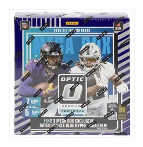 2025 Panini Donruss Optic Football Mega Box (Blue Hyper) - 7 Cards/Pack, 6 Packs/Box - Downtown/Uptown/Downtown Duo/Dowtown Legends/Hash Marks Hunt!