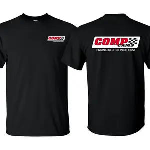 COMP Cams Racing T-Shirt, Engineered to Finish First Mechanic Tee, Automotive Performance Shop Shirt, Premium Cotton Blend, Unisex Fit for Men and Women, Gift for Car Enthusiasts, Racers, and Mechanics
