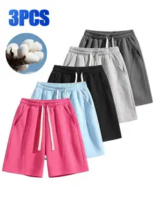 Men's Casual Cotton Playful-Striped Shorts Ideal for workouts, jogging, and everyday lounging at home. Soft against the skin with moisture-wicking properties. Features a high-stretch drawstring waistband for adjustable fit. Relaxed straight-leg silhouette