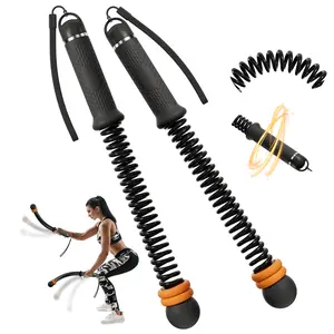 Weighted Cordless Battle Ropes 2PCS, New Upgrade Quiet Ropeless Training Rope Fitness Equipment for Home Gym, HIIT Workouts, Full-Body Exercise, Noise-Free Portable Workout Gear
