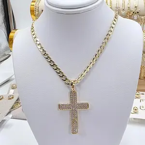 Cross pendant and cuban chain size 18 inches