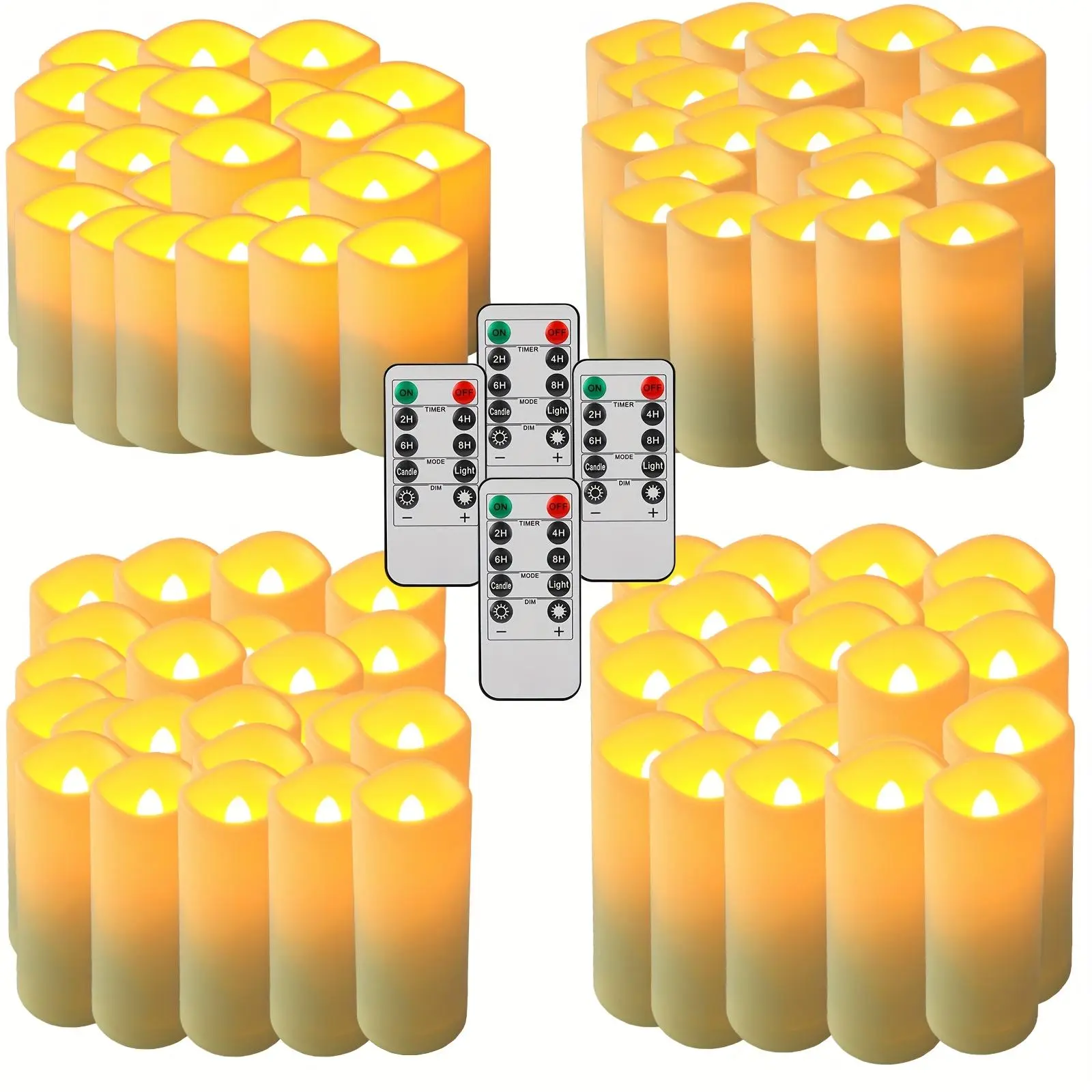 72-Pack Flameless Flickering Candle Lights Set with Box, 2.2in Depth, Remote Control & Timer, Indoor Holiday Decor for Christmas, Anniversary, Home Supplies Decorative Lights