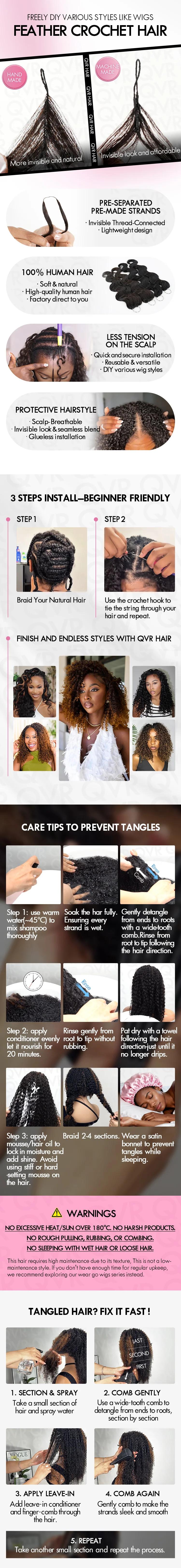 QVR Bright Brown #35D Human Crochet Hair Water Wave Machine Made Feather Crochet Hairstyle for Stylish Look