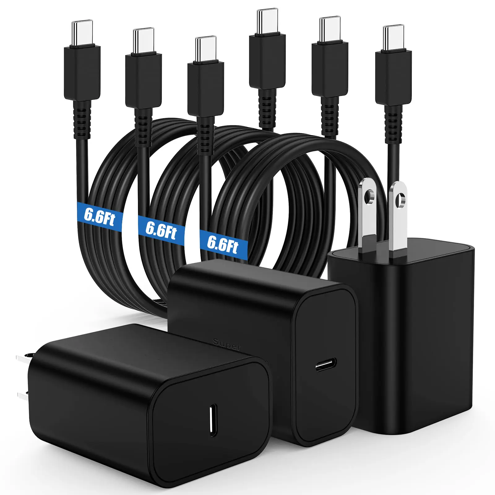 45W type C  Charger for Samsung Charger Super Fast Charging, Type C Charging Block &6FT USBC Android Phone Cable Cord 2Pack for Galaxy S25 Ultra/S25 S24 S23 S22 S21 S20 S10 Ultra/Plus,Galaxy Tab S9 S8
