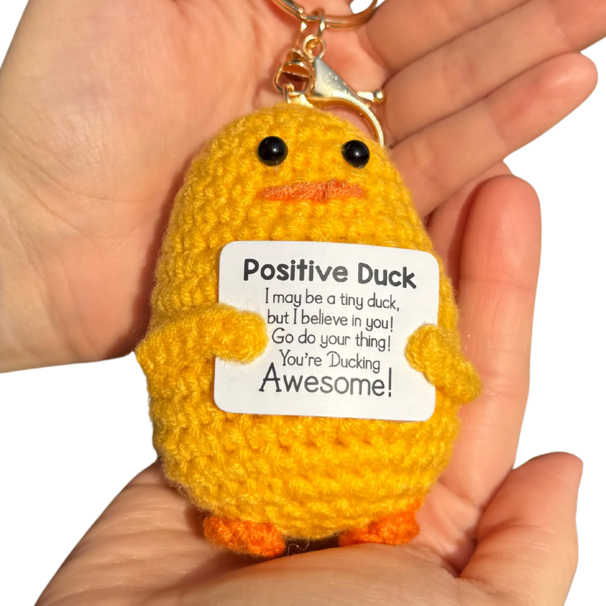 Positive Duck Keychain! Emotional Support Plushie Keychain!