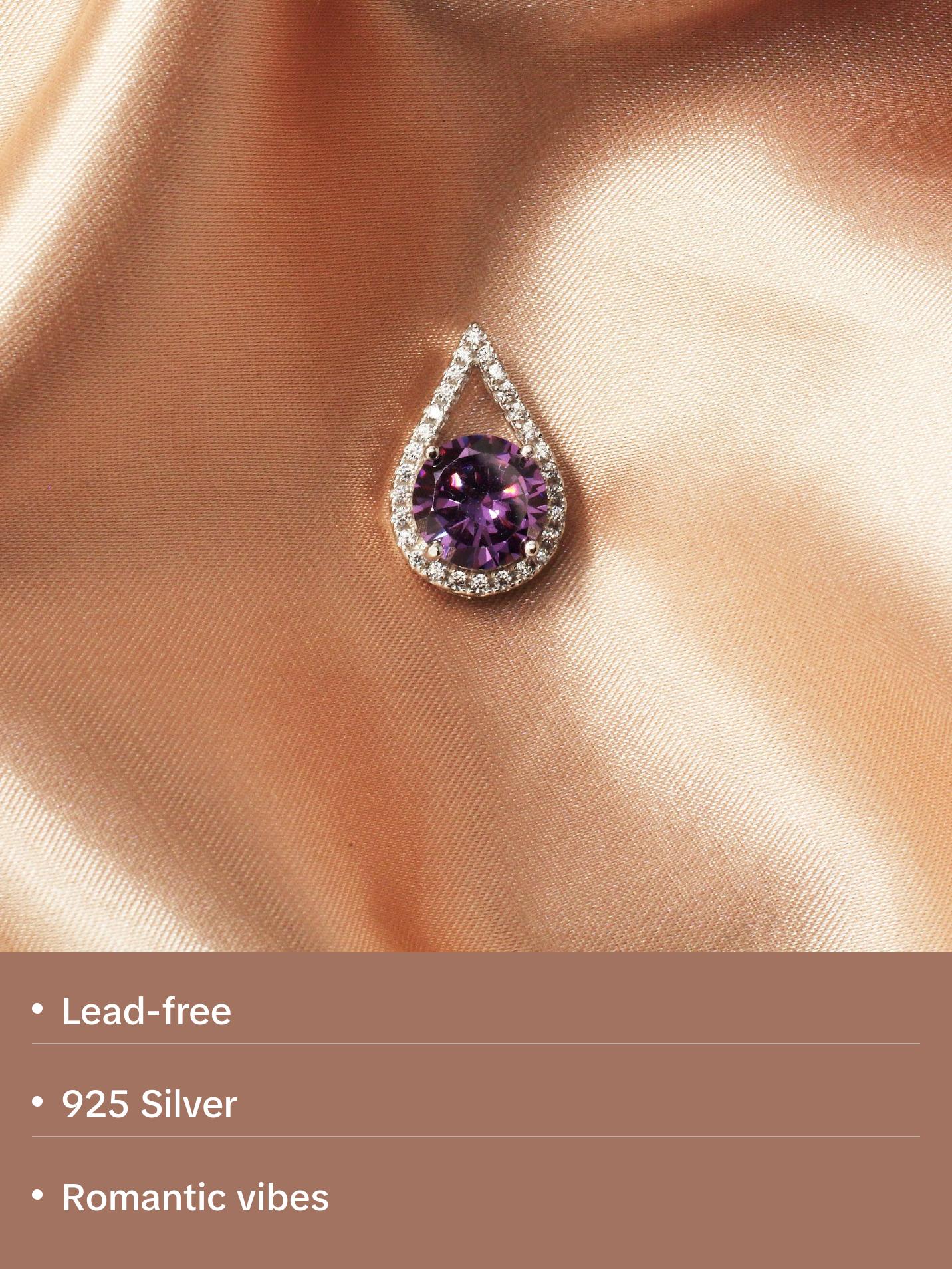 Amethyst Cubic Zircon Gemstones Necklace