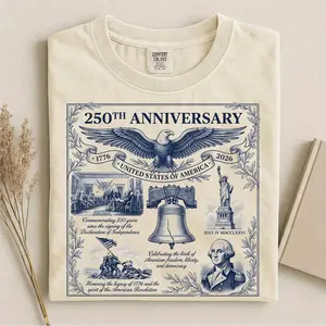 Comfort Colors America 250th Anniversary Shirt, Retro Patriotic USA Tee, 4th of July Independence Day Gift