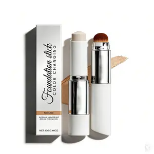 2-in-1 Color-Changing Foundation Stick - Natural Finish, Lightweight, Skin-Hugging, Hydrating, Long-Lasting Wear