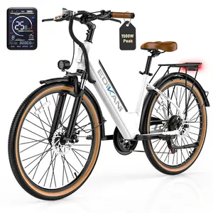 Electric Bike for Adults 25MPH 1500W Peak 26" Comfortable Step-Through Ebike with 48V Internal Battery Adjustable Stem Best Electric Bicycle for Women Commuter up to 70 Miles