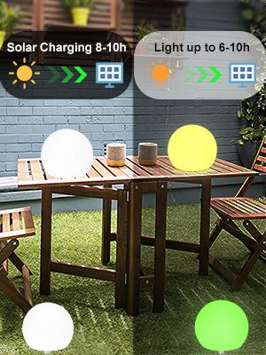 Hoodink 8-in Solar Globe Light Outdoor, Waterproof Solar Ball Light for Outside w/Remote, 16 RGB Color Changing Glowing Orb Lamp Landscape Lighting Mood Lamp w/Ground Stake for Garden Patio Yard Pathway Decor