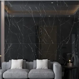 Black Marquina 24x48 Polished Porcelain Large Format Tile (2 pack, 15.5 sq ft/case)