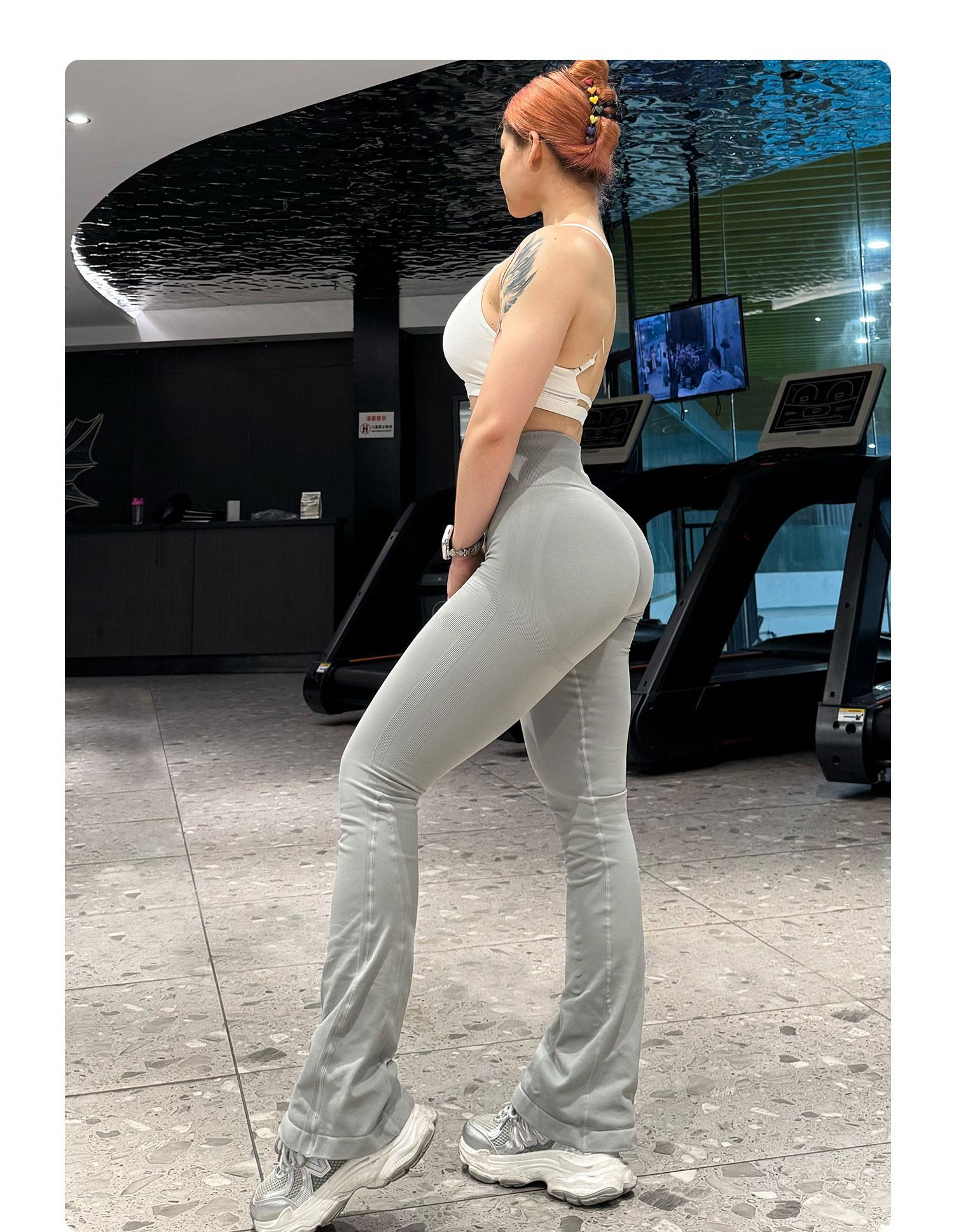 YEOREO Mini Flare Leggings Womens Workout Butt Lifting Legging Hidden Scrunch Seamless Impact Lilliean Yoga Pants