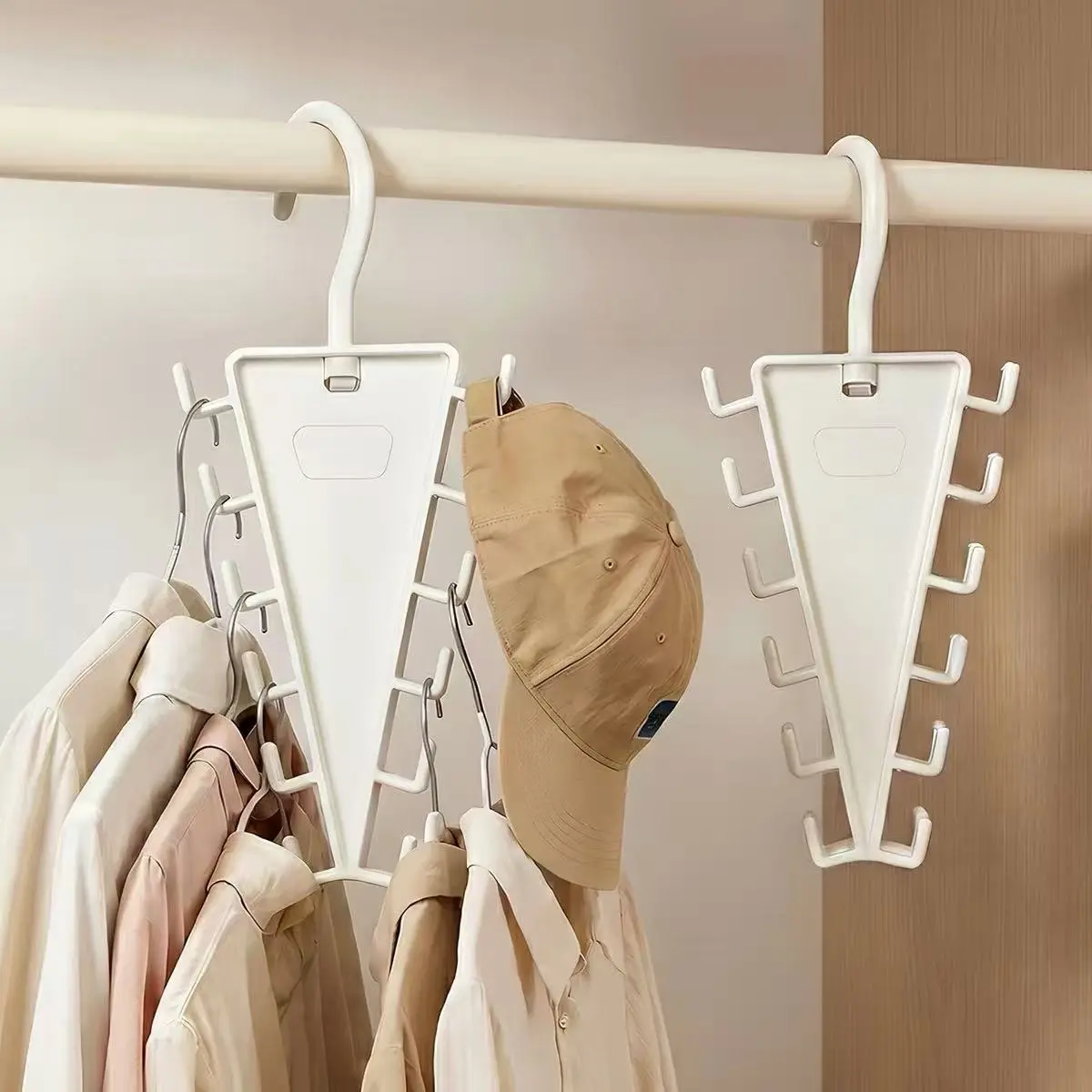 Cascading Coat Hanger & Clothes Organizer, 12-Hook Space Saving V-Shaped Hanger for Coats, Shirts, Dresses & Pants, Multi-Layer Vertical Wardrobe Closet Storage Stacker, 1 Pack
