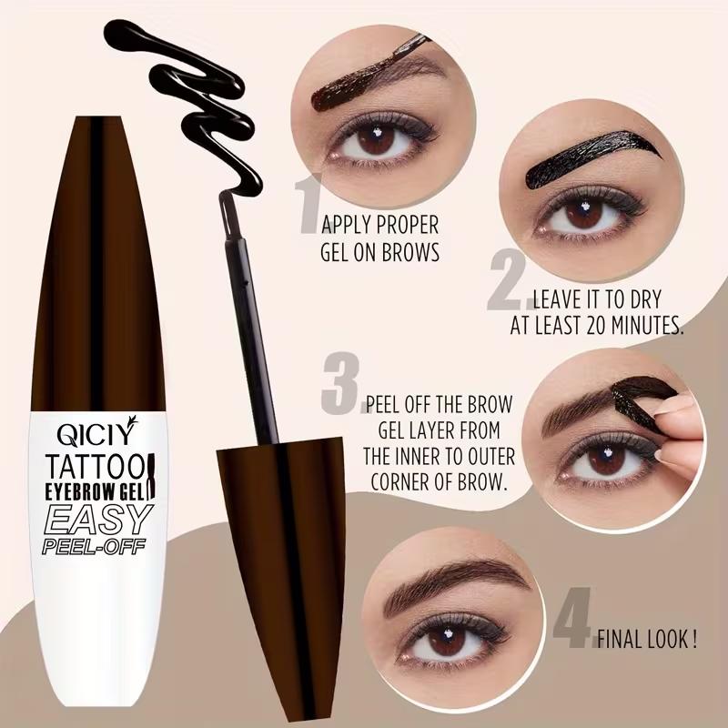 2 pieces of peel-off eyebrow tint, natural and long-lasting, waterproof and sweatproof, smudge-proof eyebrow gel/dye, suitable for all skin types.