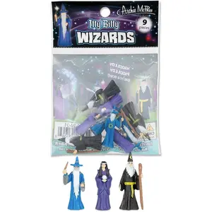 Itty Bitty Wizards (Bag of 9) - Mini Magical Statue Figurines - Archie McPhee