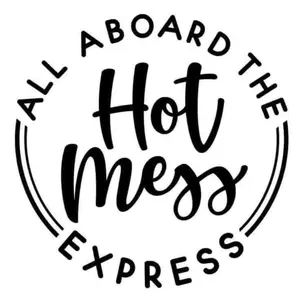 Hot Mess Express (Black and White) 2x2 Magnet