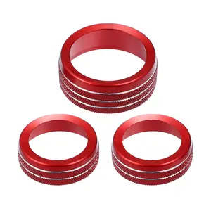 Car Air Conditioner Knobs Decals AC Radio Switch Knob Cover for Dodge Durango 2014-2020 for Jeep Cherokee Grand Cherokee 2014-2021 (Set of 3)