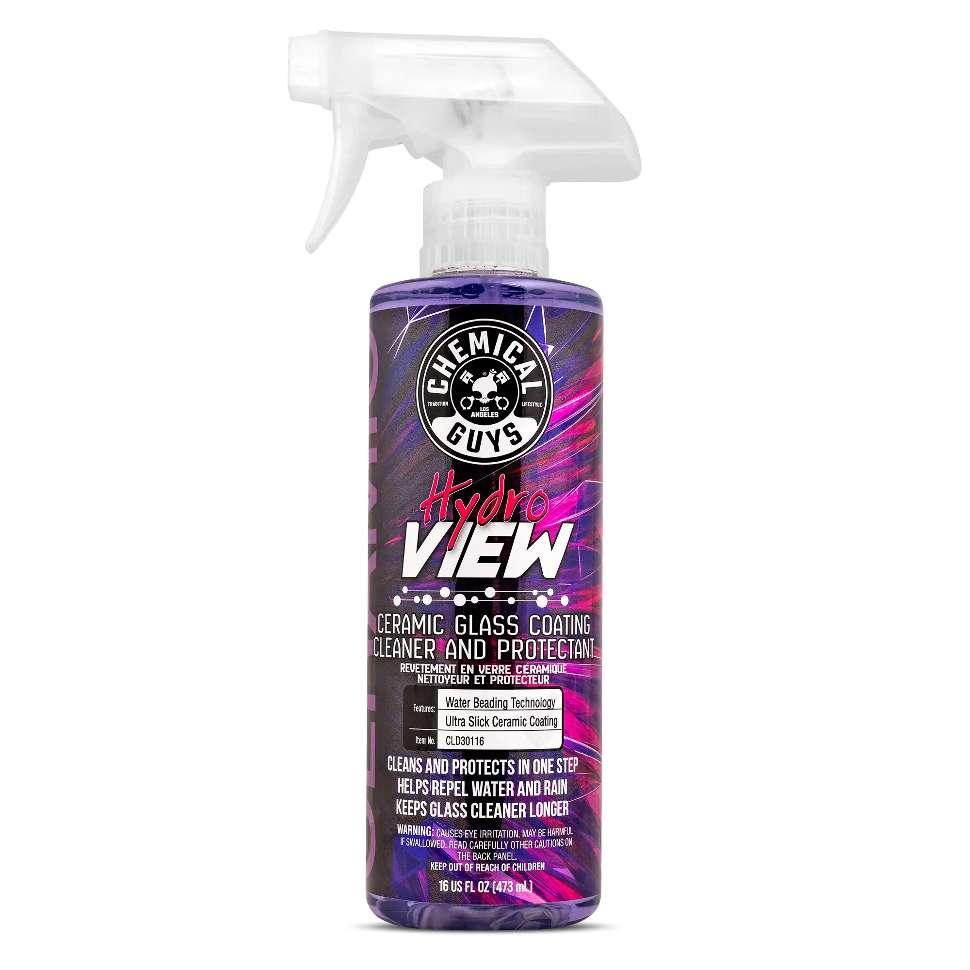 HydroView Ceramic Glass Cleaner & Coating - Windshield Spray, Clean & Protect Exterior/Interior Glass, Car Wash Supplies, Car Detailing Chemicals, Water-Repellent Automotive Care Product