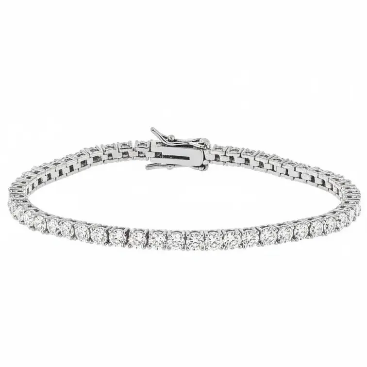 Tennis Bracelet Set of 2, Rhodium Plated with Pink and White Cubic Zirconia, Continuous Row Design for Bold Sparkle, Stackable for Everyday Wear, Two Sizes