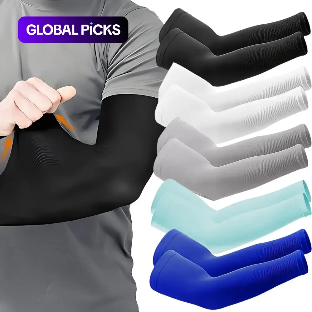 Cooling Compression Arm Sleeves, Breathable UV Protection, Elastic Quick-Dry Fabric, Unisex Outdoor Sports, 5 Pairs, Cooling Protective Sleeves, Cooling Arm Covers #GLOBAL PICKS