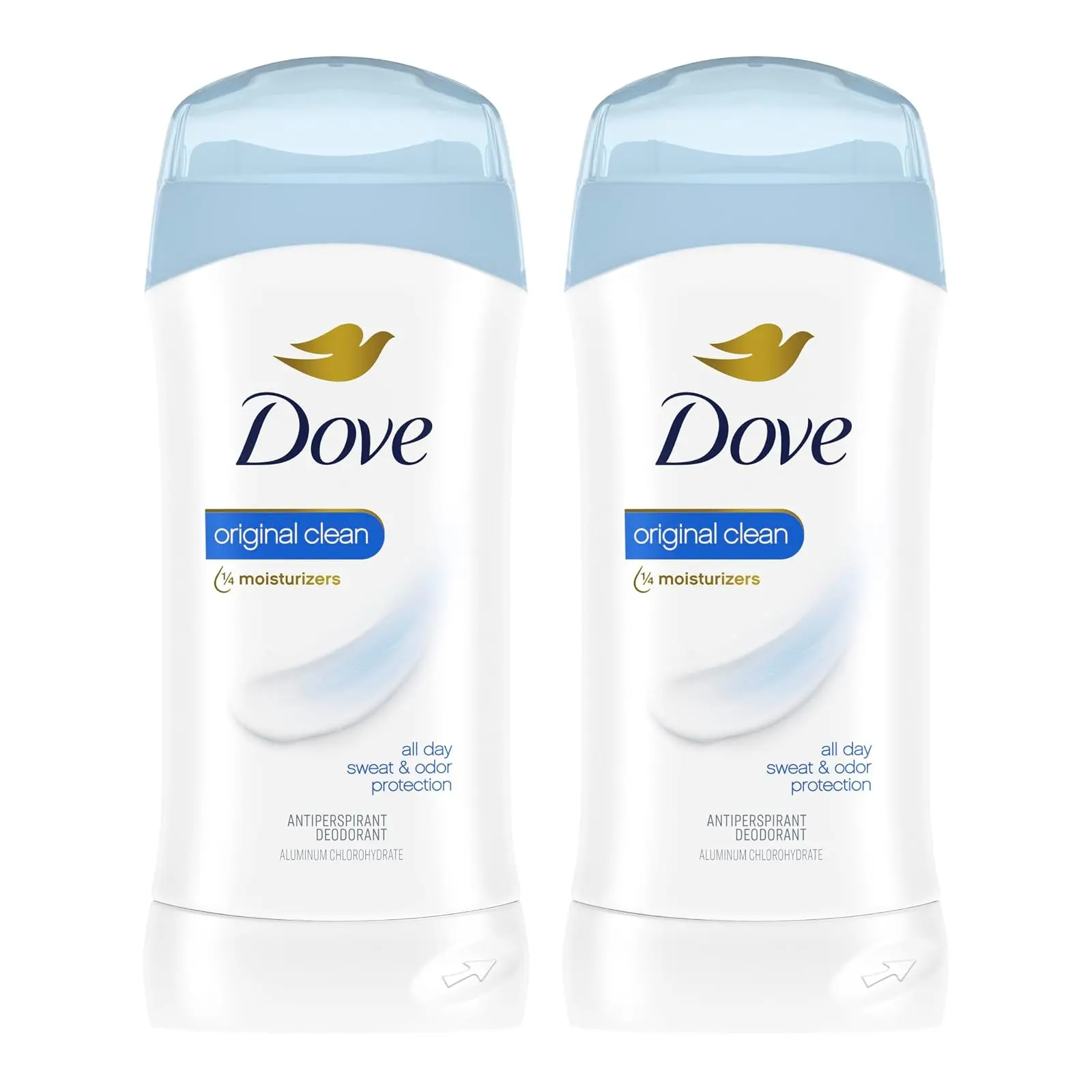 Dove Antiperspirant Stick, All Day Sweat Control, 2.6 oz (2 Pack) | Kind to Skin, Alcohol Free, Scent: Original Clean