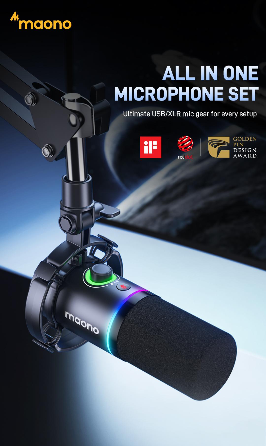 Maono PD200X Dynamic RGB Gaming Microphone with USB & XLR Cable Connectivity, Mute button, noise reduction, zero latency, widely compatible with computers, PC, Mac, Android /iOS smartphone, audio mixer, friendly for Singing, Gaming, Podcasting, Recording. Maono PD200X Dynamic RGB Gaming Microphone with USB & XLR Cable Connectivity, Mute button, noise reduction, zero latency, widely compatible with computers, PC, Mac, Android /iOS smartphone, audio mixer, friendly for Singing, Gaming, Podcasting, Recording.