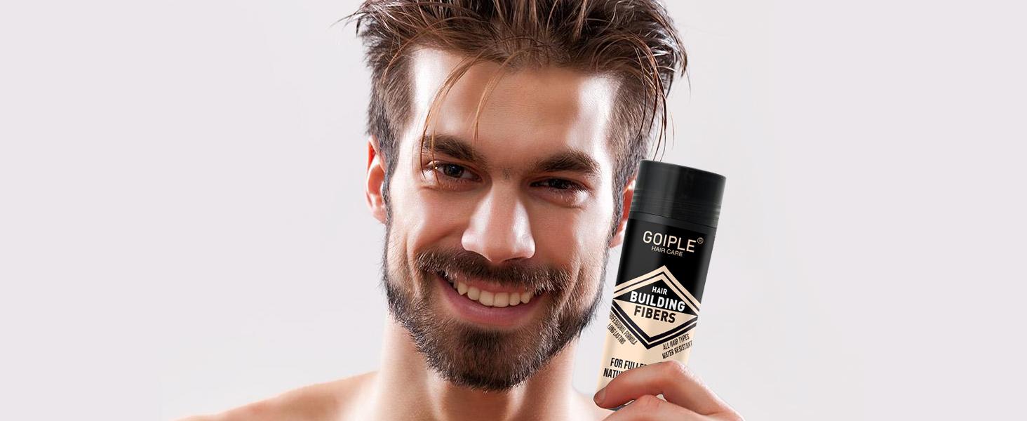 4-in-1 Hair & Beard Styling Set with Hair Fiber & Pump Dispenser & Application Card – Enhancements Barber Spray Volumizing Gentle Blend (Black)