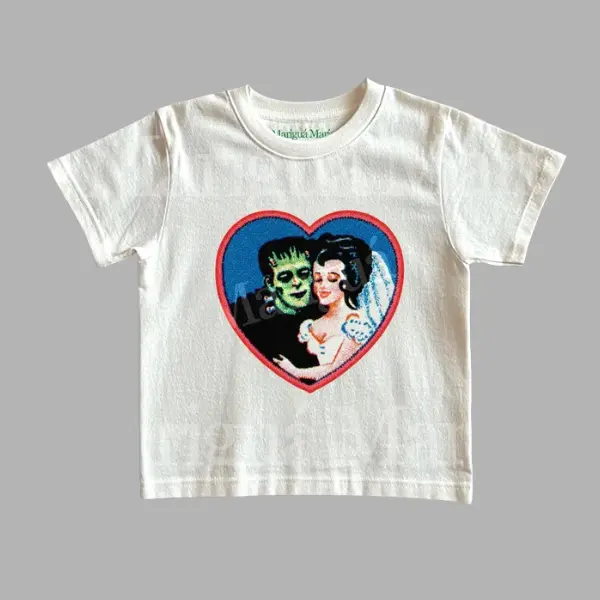 Retro Frankenstein Monster Graphic Tee, Vintage 2000s Dark Fantasy Tshirt, y2k Style Baby Tee, Halloween Shirt